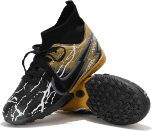 Kids Indoor Soccer Shoes - Non-Slip Lace-Up Cleats for Boys & Girls, Lightweight Athletic Shoes for Indoor Sports