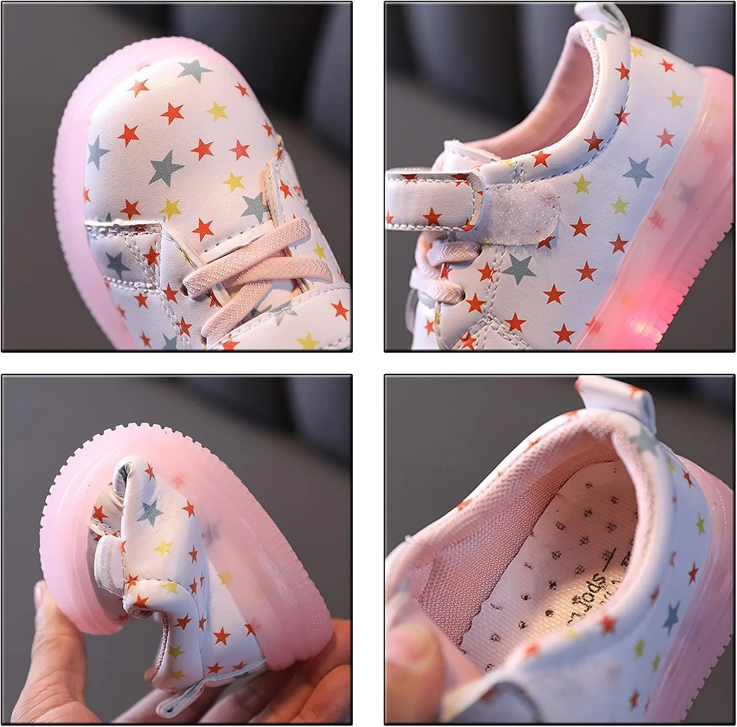 Kids Running Shoes Light Up Toddler Girls Shoes Lightweight LED Flashing Mesh Walking Sneakers for Little Girls Tennis