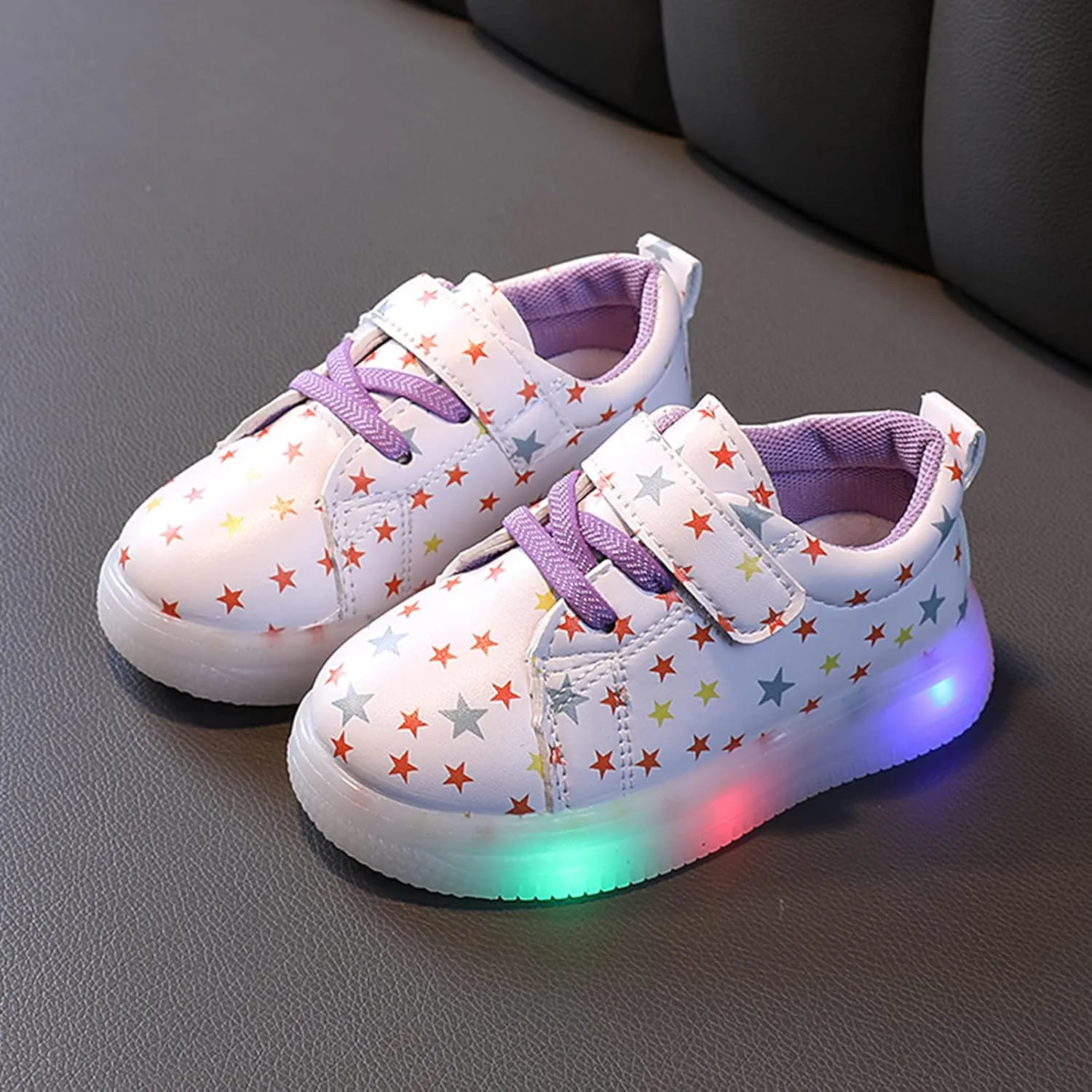 Kids Running Shoes Light Up Toddler Girls Shoes Lightweight LED Flashing Mesh Walking Sneakers for Little Girls Tennis