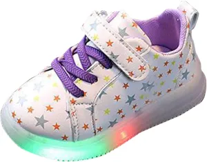 Kids Running Shoes Light Up Toddler Girls Shoes Lightweight LED Flashing Mesh Walking Sneakers for Little Girls Tennis