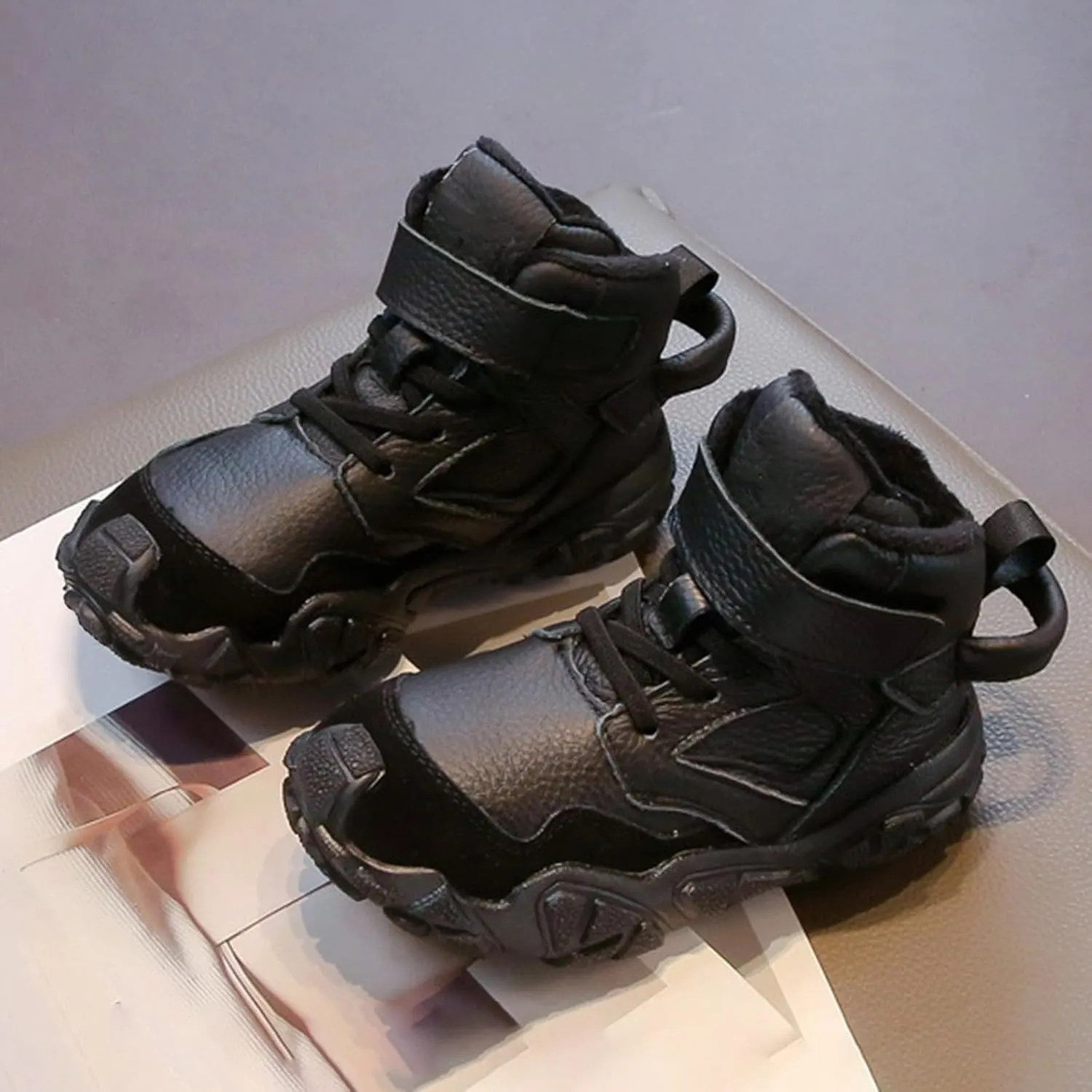 Kids Slip On Sneakers Cozy High Top Hiking Boots Lightweight Comfortable Shoes for Working Hiking Athletic Sport