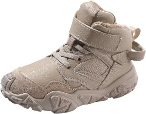Kids Slip On Sneakers Cozy High Top Hiking Boots Lightweight Comfortable Shoes for Working Hiking Athletic Sport
