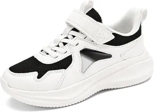 Kids Sneakers for Boys Girls Lightweight Running Shoes Mesh Breathable Hook and Loop Casual Shoes