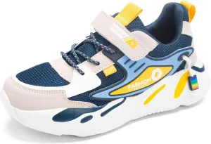 Kids Sneakers for Boys Girls Mesh Breathable Running Shoes Lightweight Hook and Loop Athletic Casual Shoes