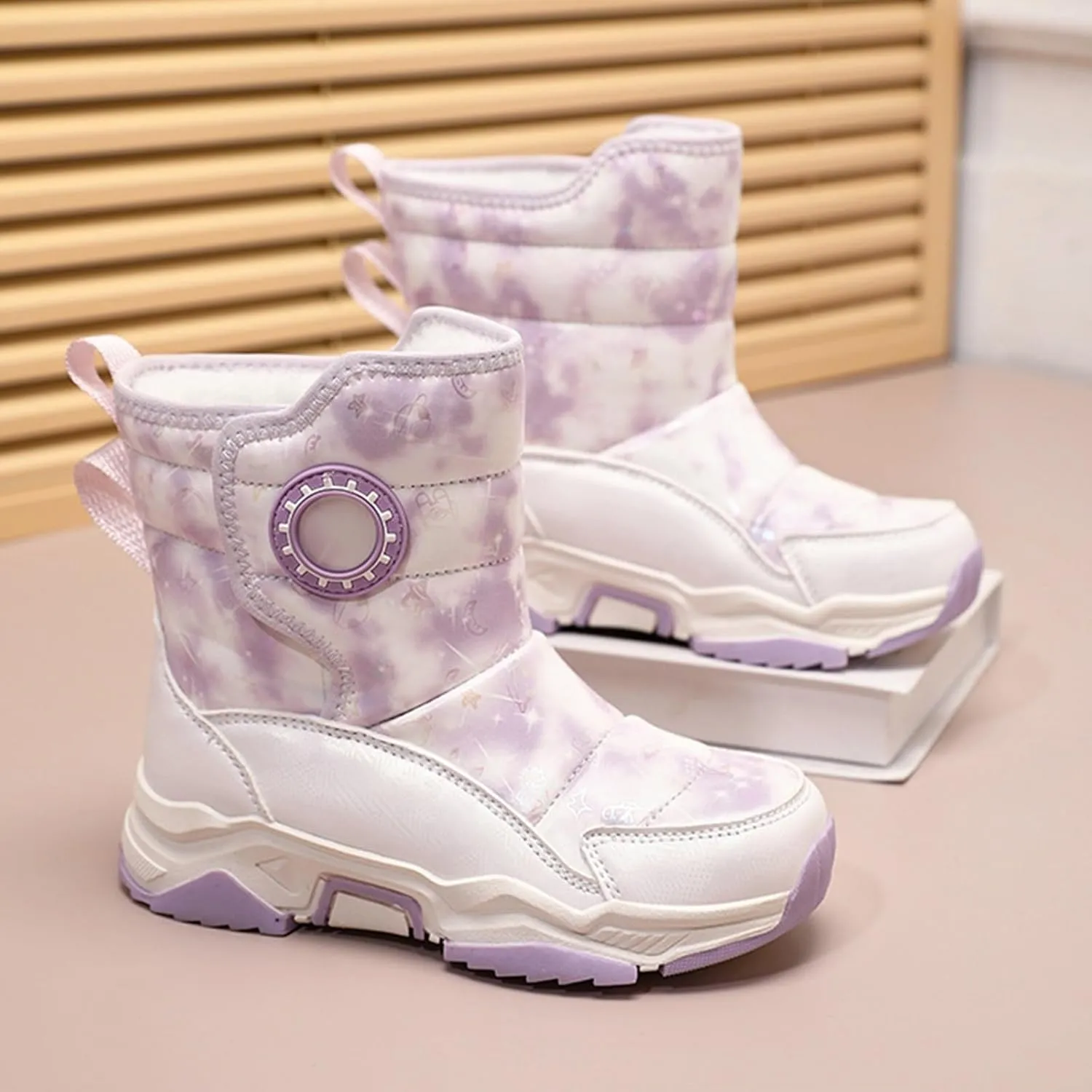 Kids Snow Boots For Girls Winter Boot Waterproof Warm Anti-Slip Shoes Kids Snow Boots Insulated Snow Boots For Boys