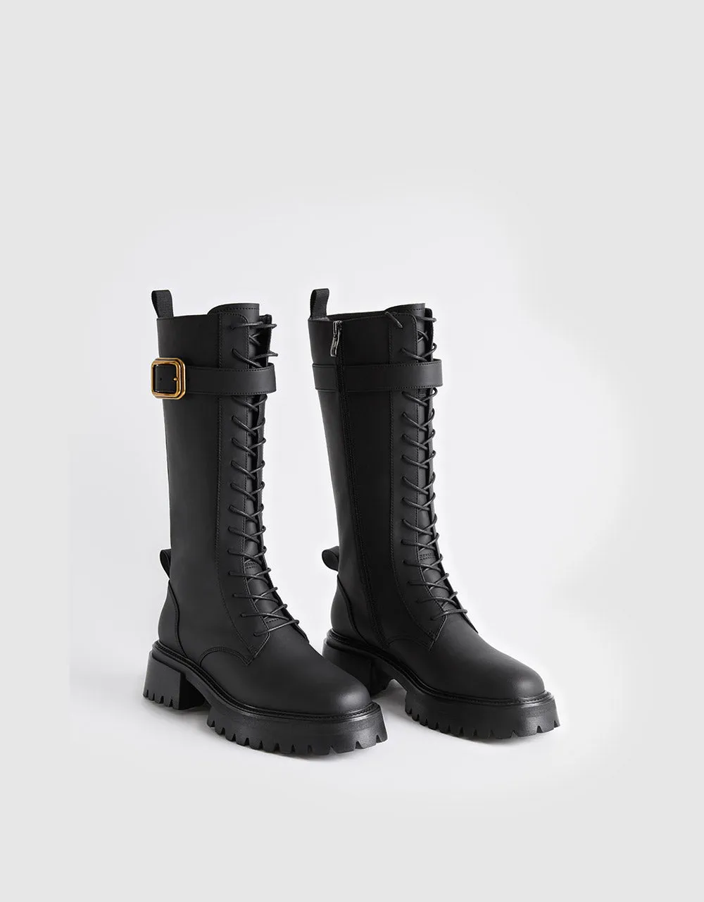 Knee High Combat Style Boots