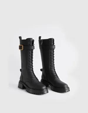 Knee High Combat Style Boots