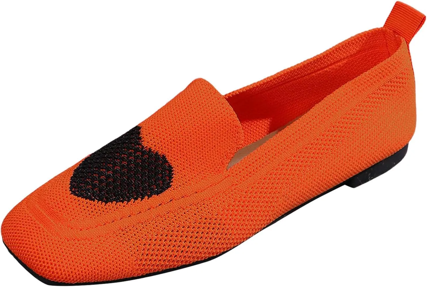 Ladies Casual Solid Color Love Mesh Breathable Fly Weave Shallow Mouth Flat Shoes Single Shoes Soybean Shoes Casual Shoes Arches Sandals