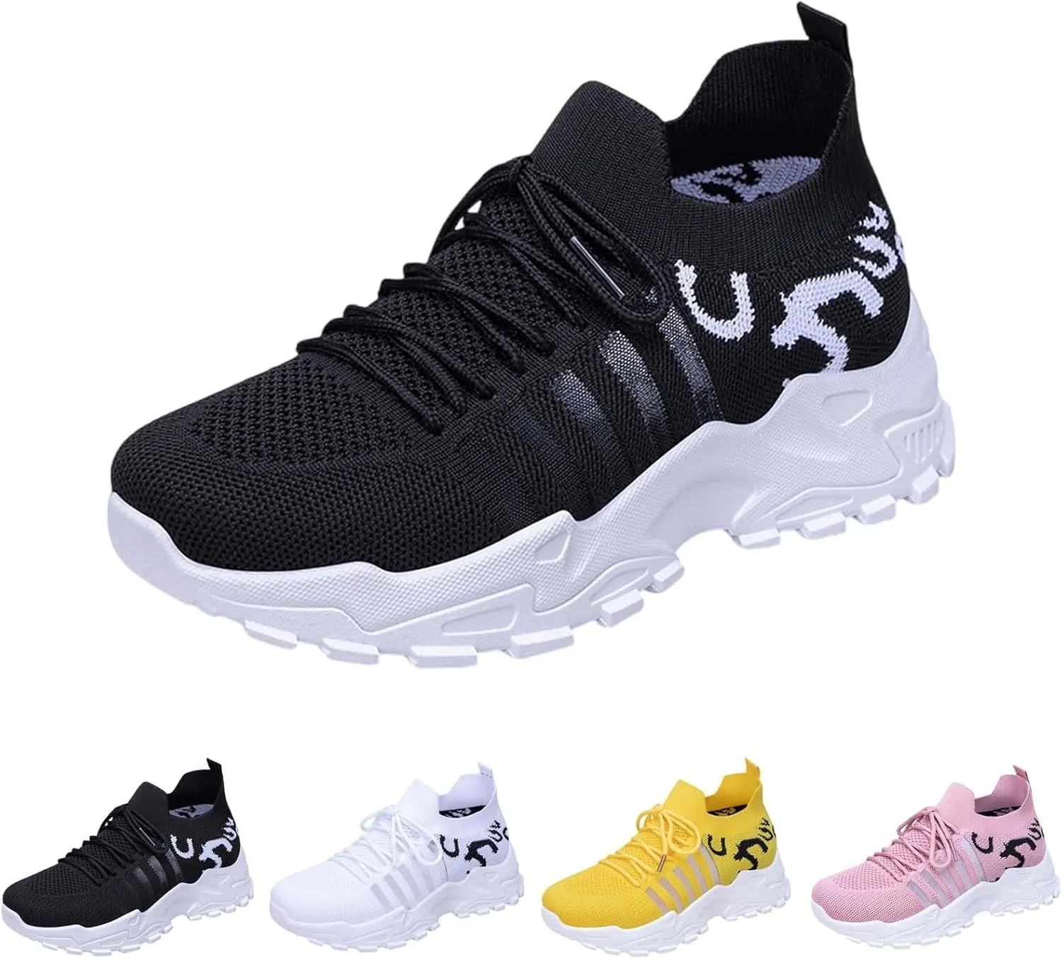 Ladies Mesh Orthopedic Sneakers Breathable Lace-up Walking Running Shoes Comfortable Tennis Shoes Non Slip Lightweight Cute Womens Thick Sole Sneaker