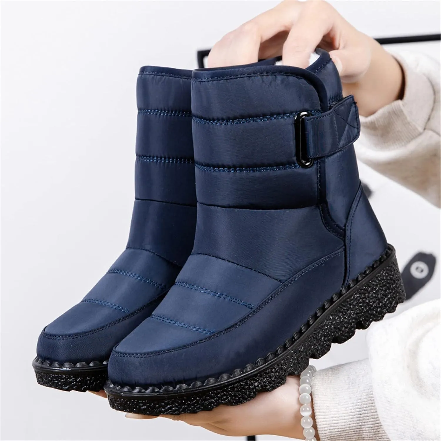Ladmiple Winter Boots For Women Waterproof Snow Wide Width Warm Lining Comfortable Ankle Booties Outdoor Walking Shoes