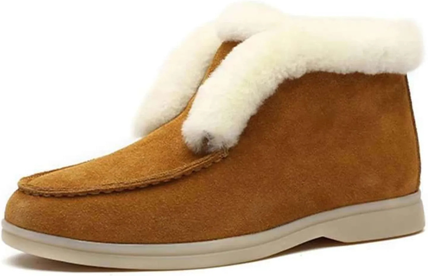 Ladmiple Winter Dress Boots For Women 2024 Snow Warm Ankle Booties Slip On Outdoor Fur Lined Comfortable Casual Loafers Shoes
