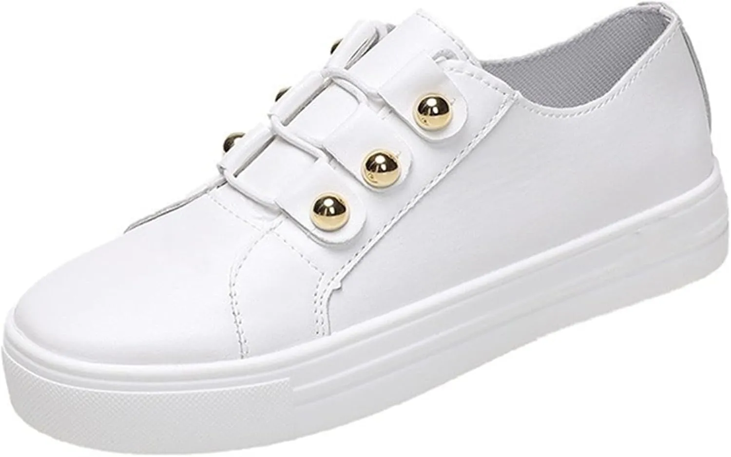 Ladmiple Womens Shoes Dressy Casual Loafers Slip on Leather Sneakers Fashion Comfortable Platform Flats Walking Loafers