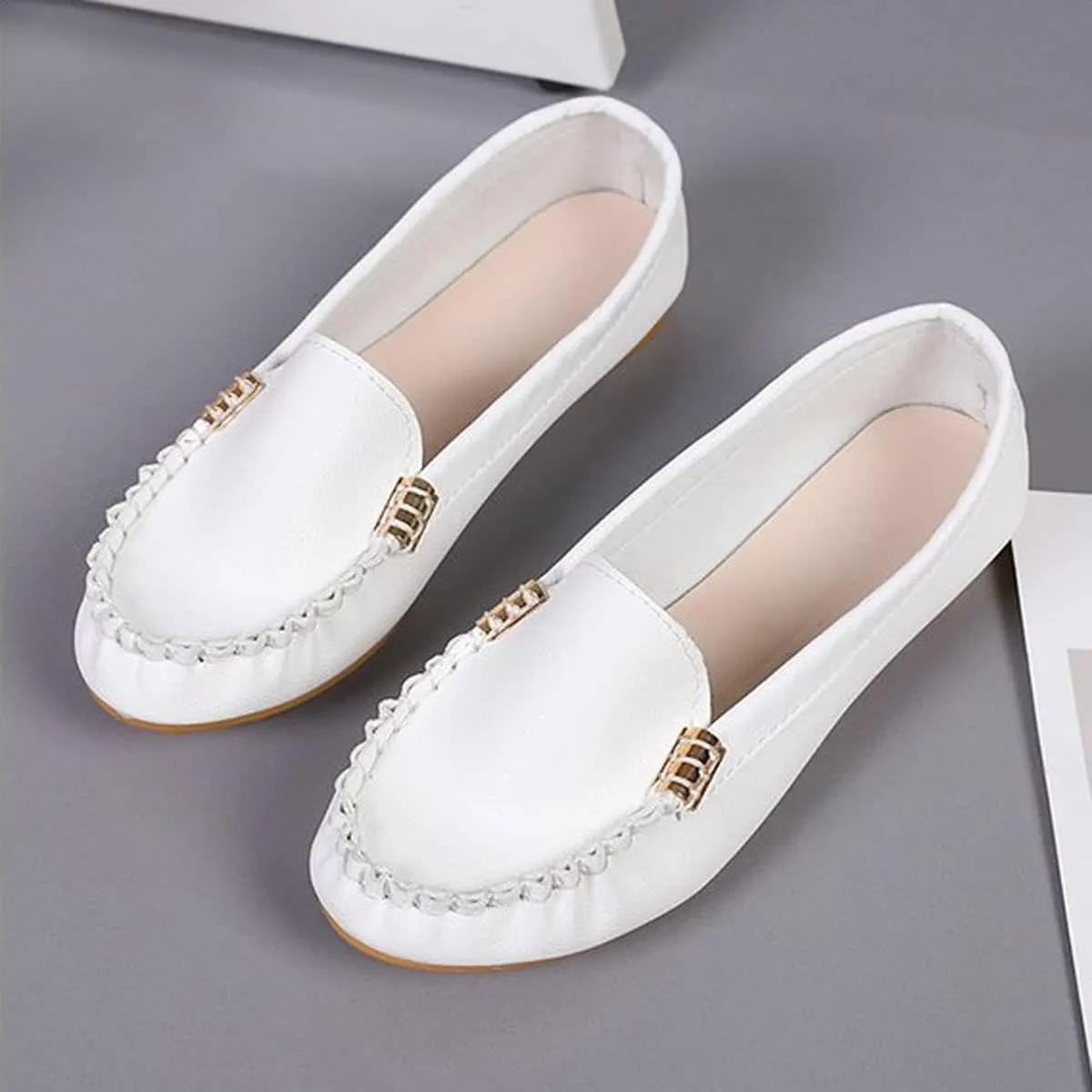 LAVAEGG Women Penny Moccasins,Loafers Comfortable Slip On Driving Flats Shoes,Boat Shoes