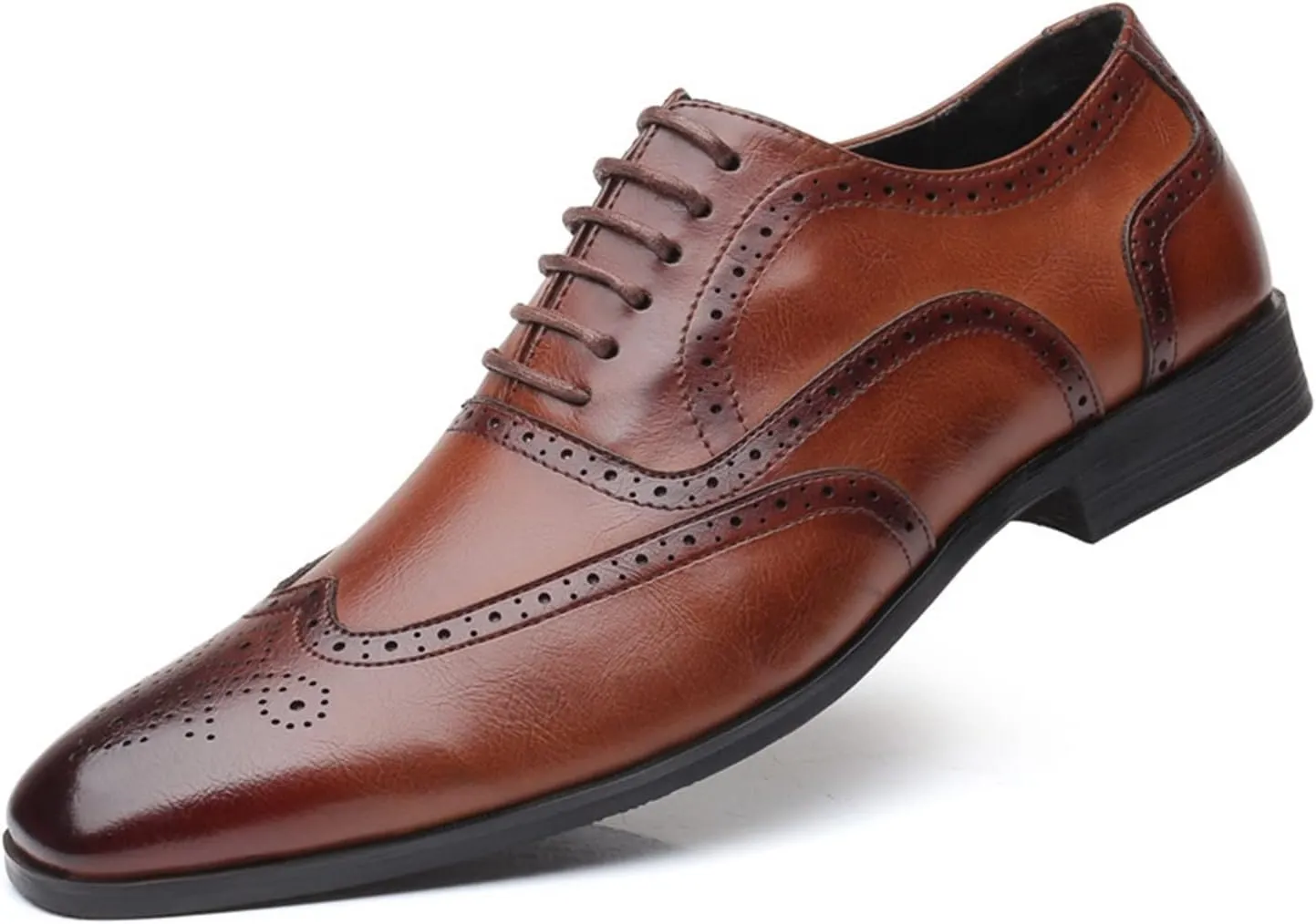 LAZIRO Large Size Men's Retro Business Formal Leather Shoes British Casual Shoes Brogue Trendy Shoes Men's Shoes
