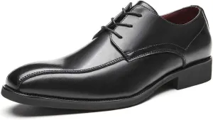 LAZIRO Spring and Summer British Style Lace-up Business Formal Leather Shoes Men's Pointed Toe Breathable Derby Shoes Soft-Soled Shoes