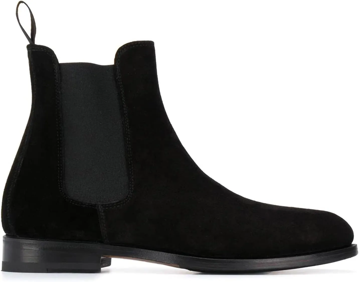 LEHOOR Women Chunky Low Heel Chelsea Ankle Boots Suede Round Toe Western Booties Slip On Comfortable 1.5 inch Flat Heel Chelsea Short Boots Elastic Office Ladies Casual Basic Dress Booties Winter Size 4-11 M US