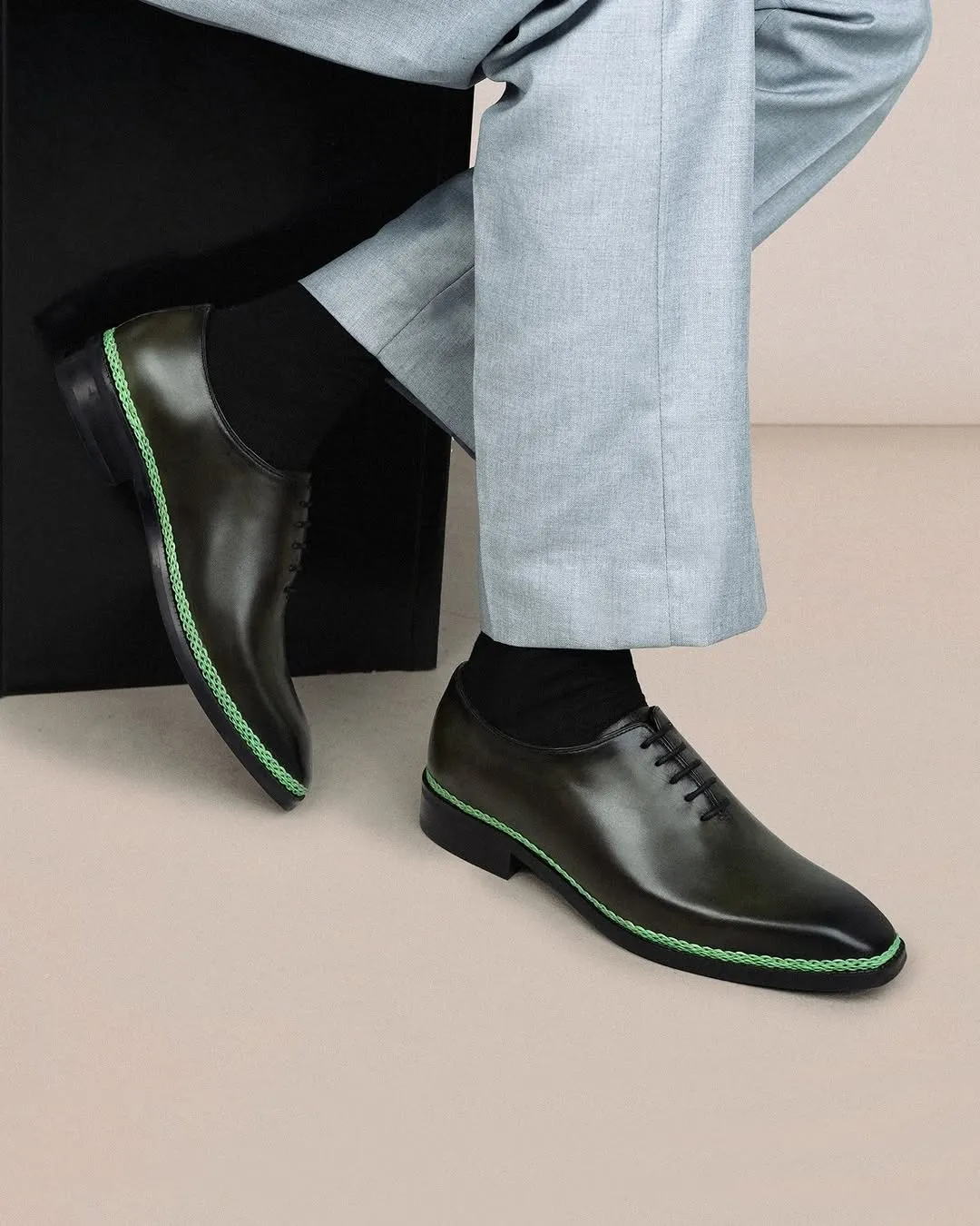 Lieksa - Men's Burnished Green Calf Leather Wholecut Shoe - Goodyear Welted