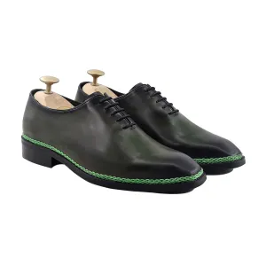 Lieksa - Men's Burnished Green Calf Leather Wholecut Shoe - Goodyear Welted