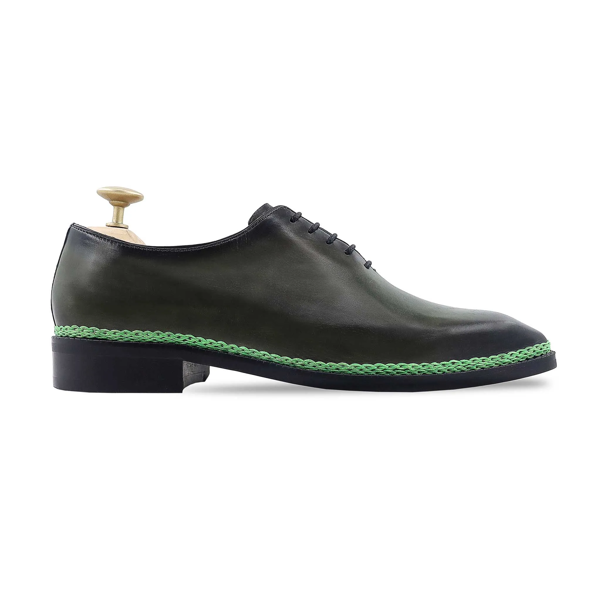Lieksa - Men's Burnished Green Calf Leather Wholecut Shoe - Goodyear Welted