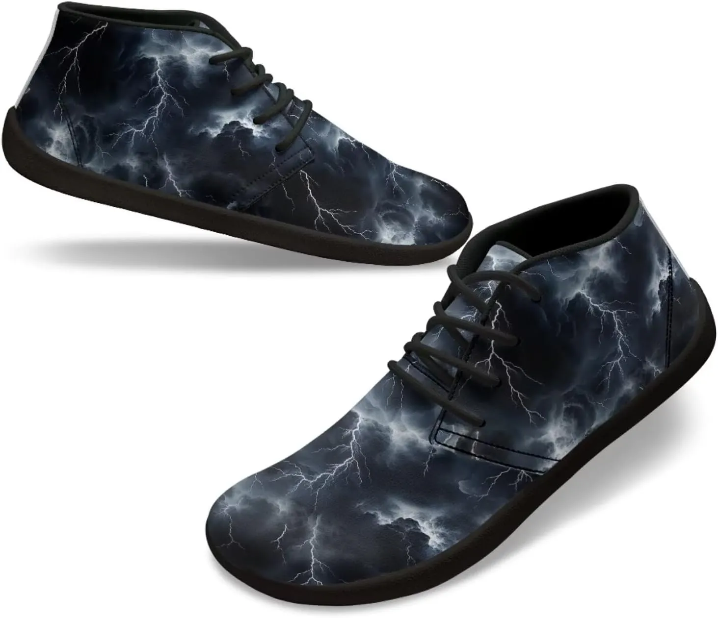 Lightning Flame Print Men's Low Top Basketball Sneaker Lace Up Training Athletic Shoes for Boys