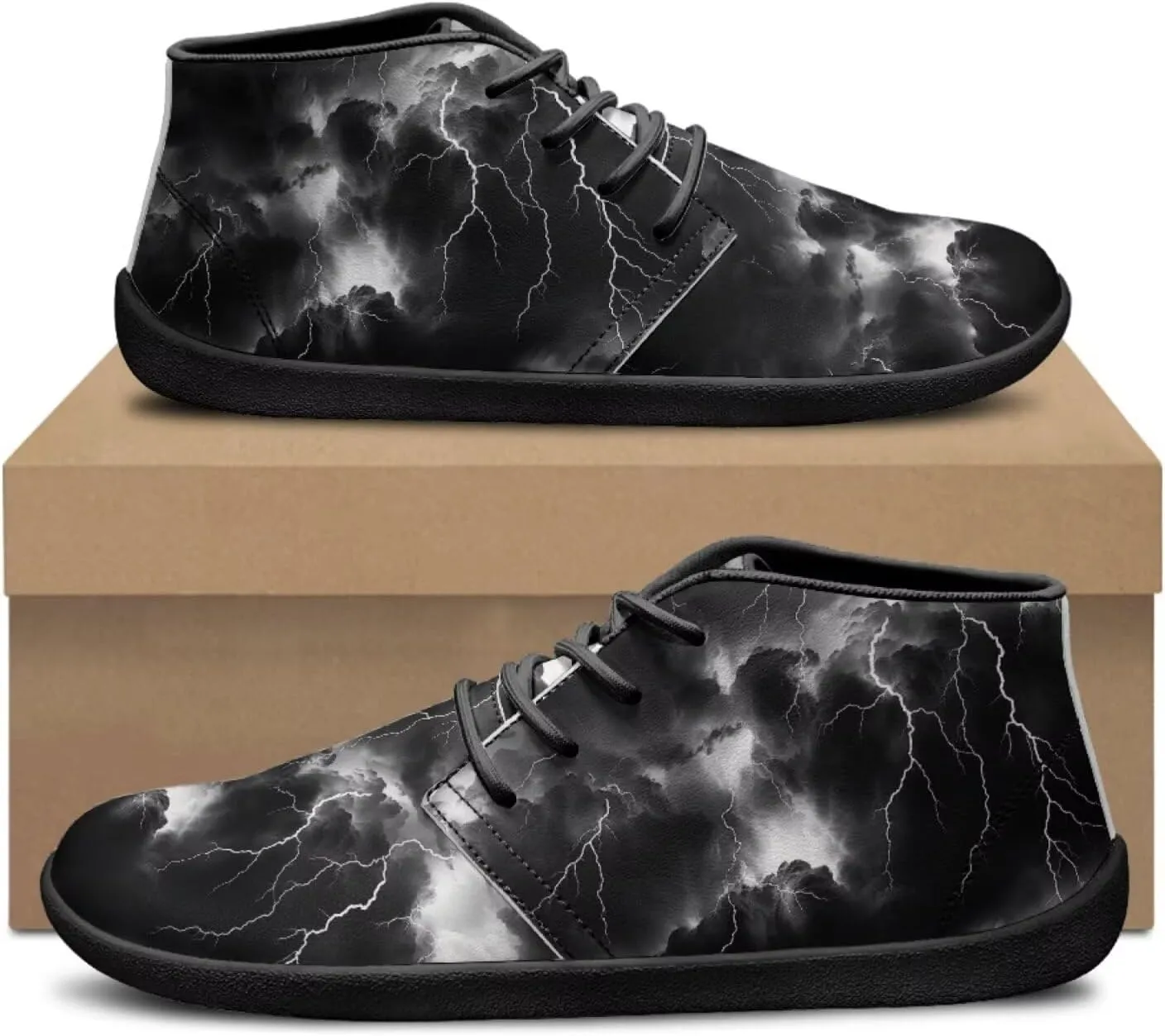Lightning Flame Print Men's Low Top Basketball Sneaker Lace Up Training Athletic Shoes for Boys