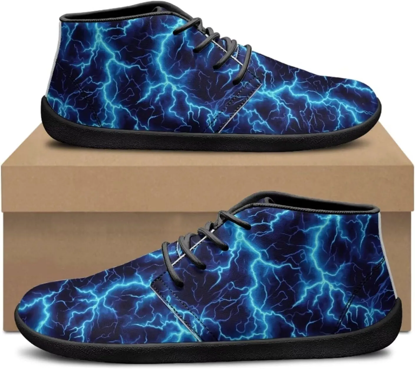 Lightning Flame Print Men's Low Top Basketball Sneaker Lace Up Training Athletic Shoes for Boys