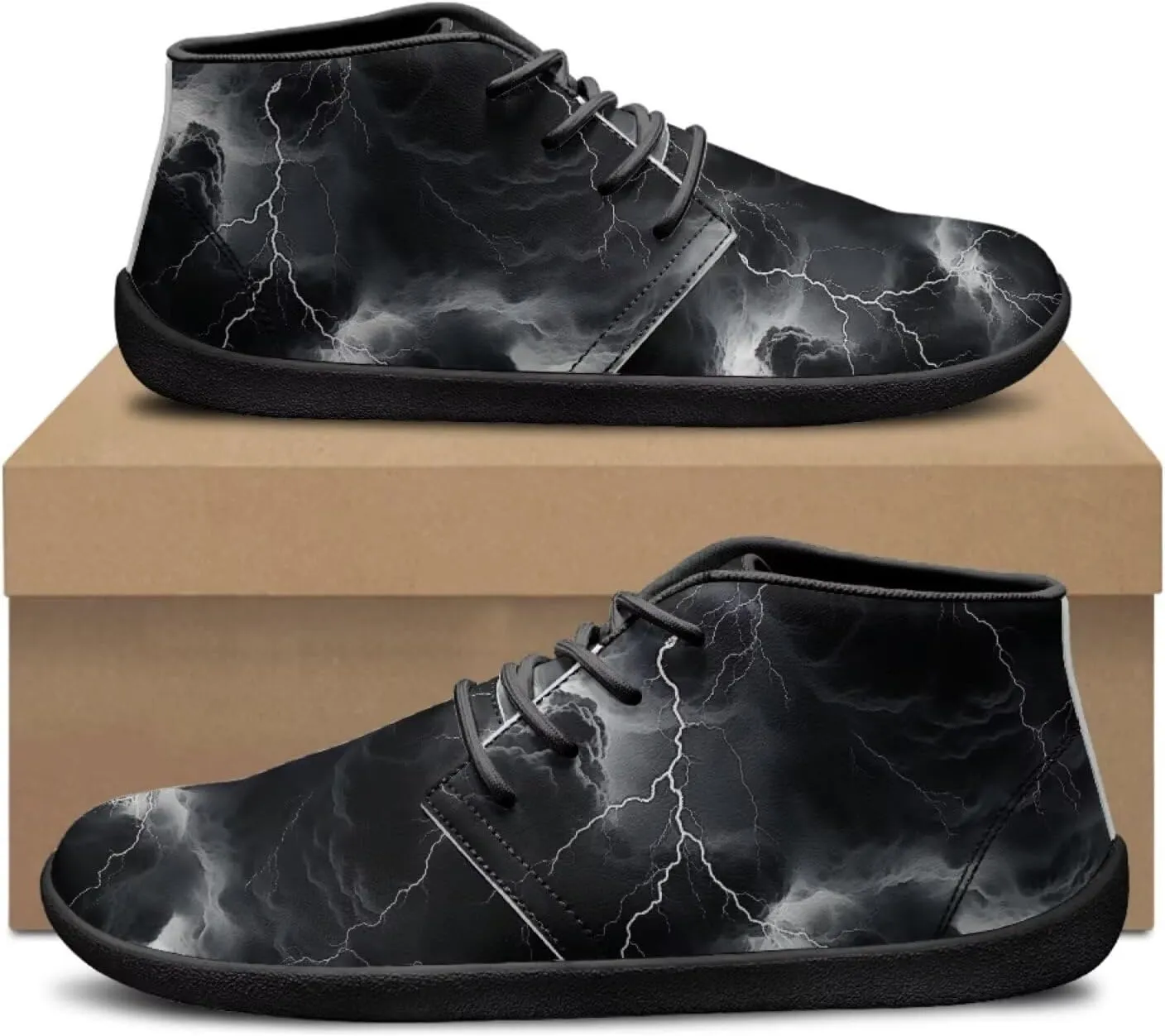Lightning Flame Print Men's Low Top Basketball Sneaker Lace Up Training Athletic Shoes for Boys