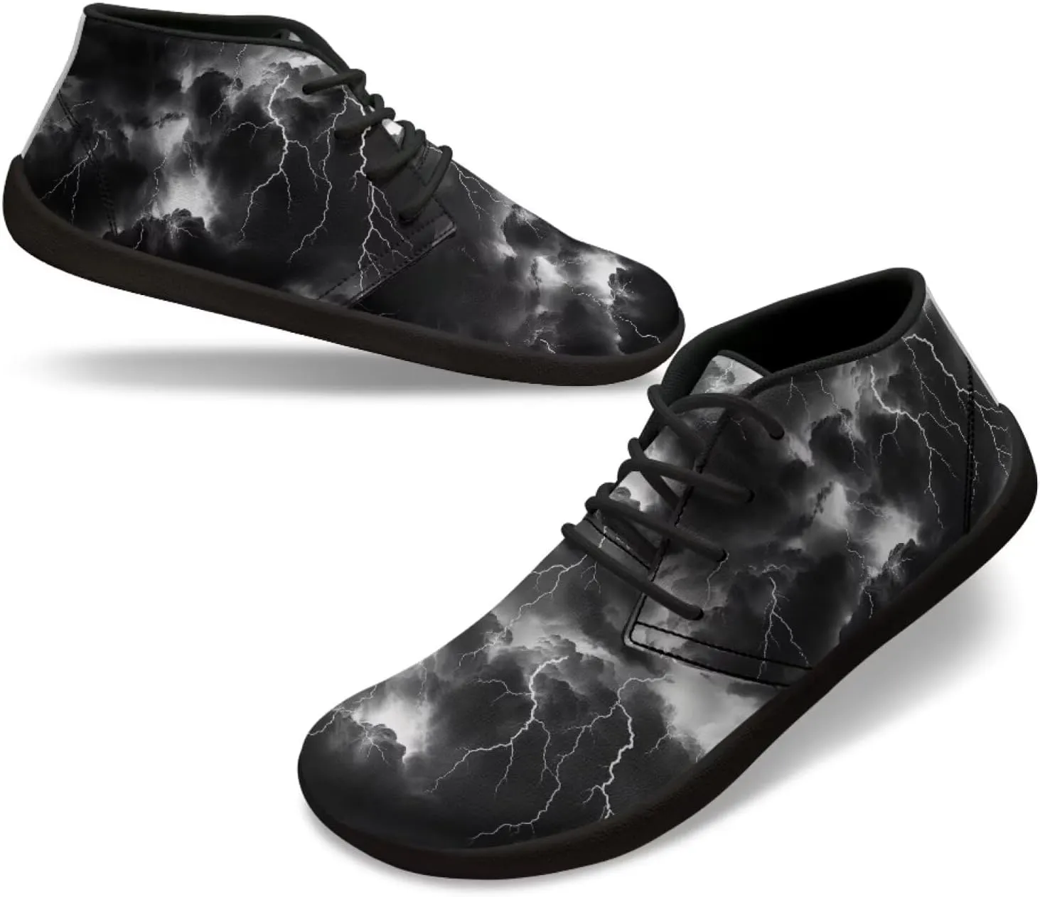 Lightning Flame Print Men's Low Top Basketball Sneaker Lace Up Training Athletic Shoes for Boys