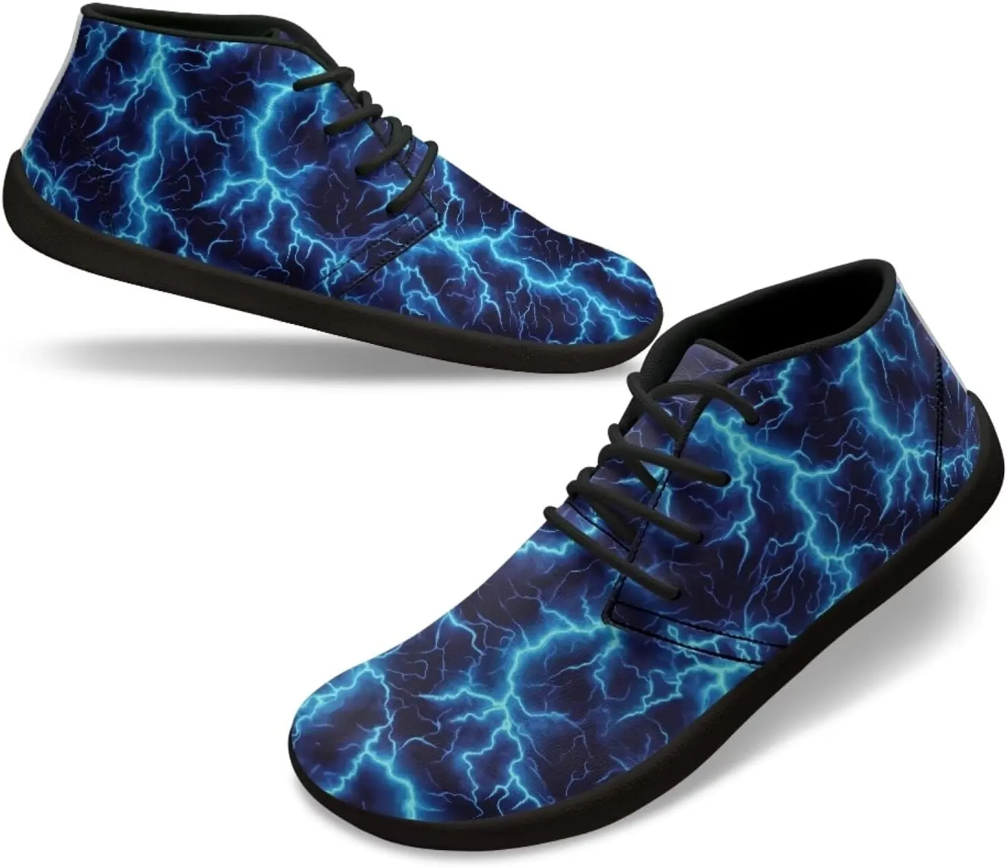 Lightning Flame Print Men's Low Top Basketball Sneaker Lace Up Training Athletic Shoes for Boys