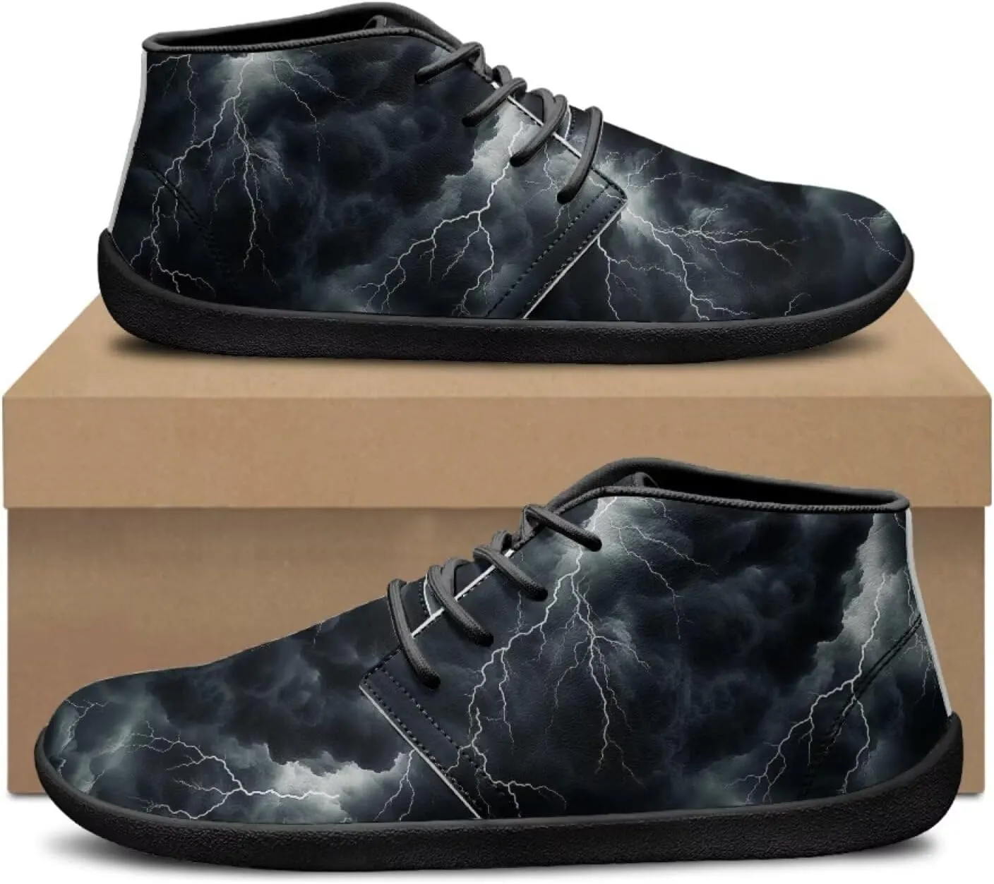 Lightning Flame Print Men's Low Top Basketball Sneaker Lace Up Training Athletic Shoes for Boys