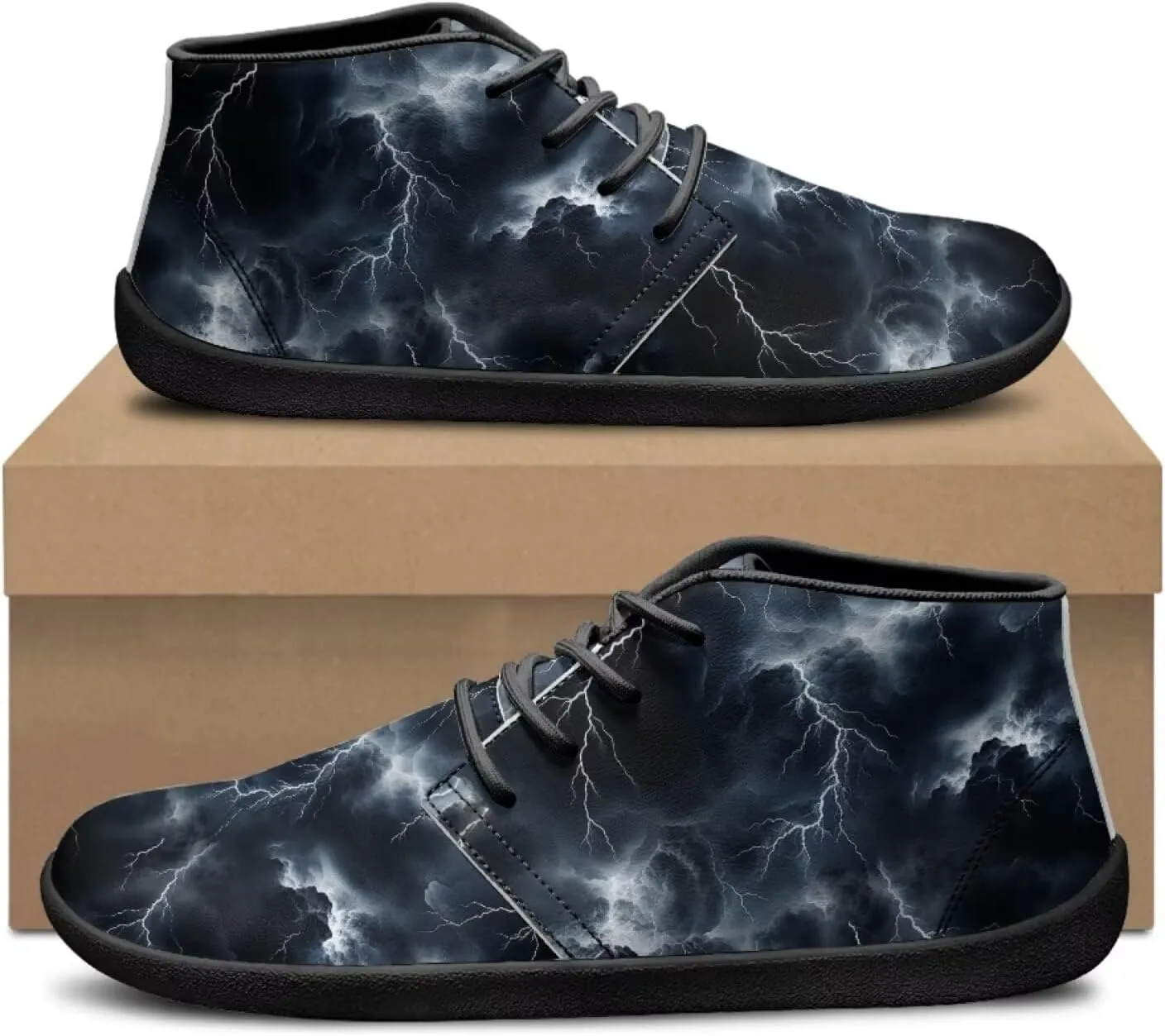 Lightning Flame Print Men's Low Top Basketball Sneaker Lace Up Training Athletic Shoes for Boys