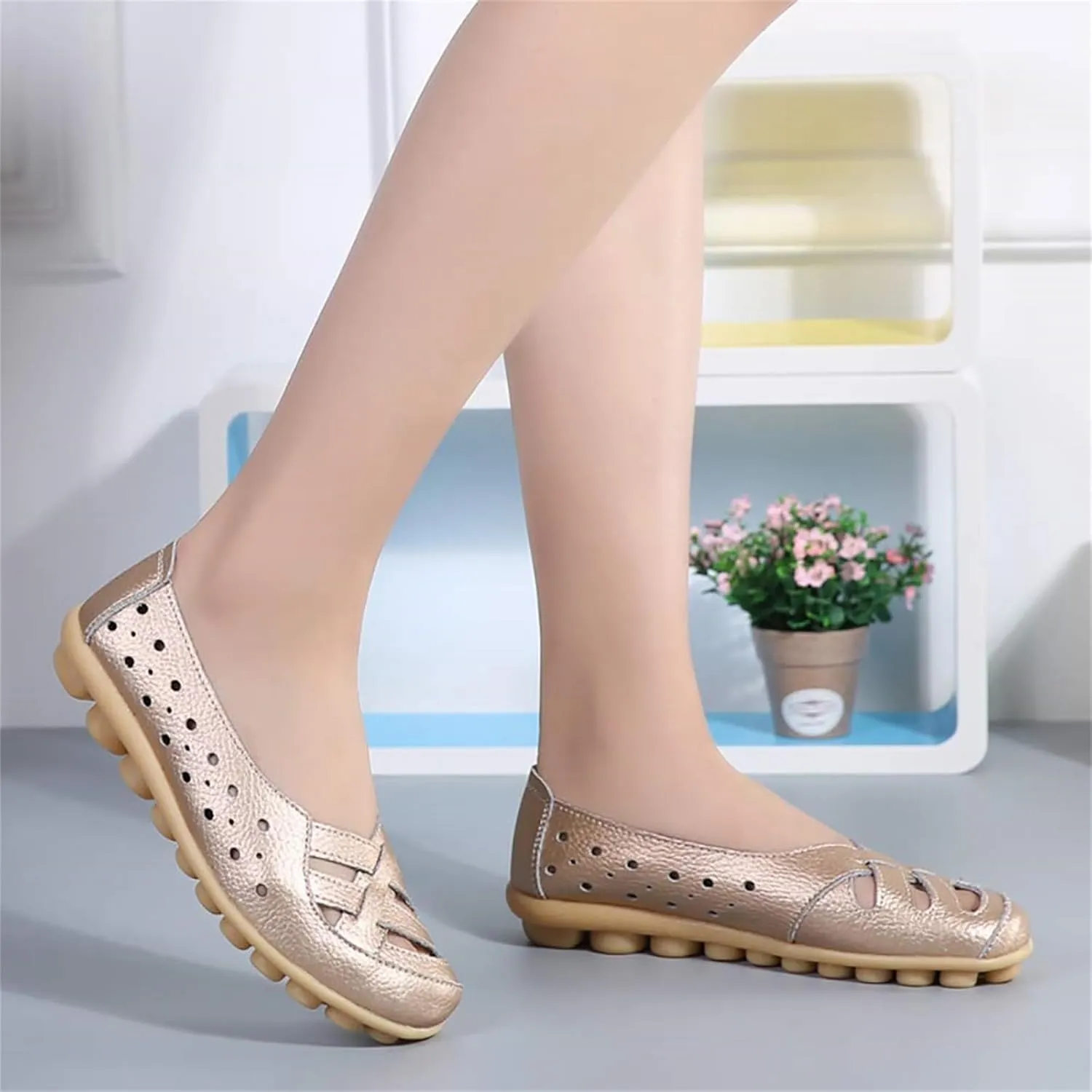 Loafer Casual Flats for Women Penny Comfort Slip On Shoes Wide Width Walking Orthopedic Loafers Comfortable Moccasins Breathable Lightweight Round Toe Nurse Loafer Driving Walking Flat Work Shoes