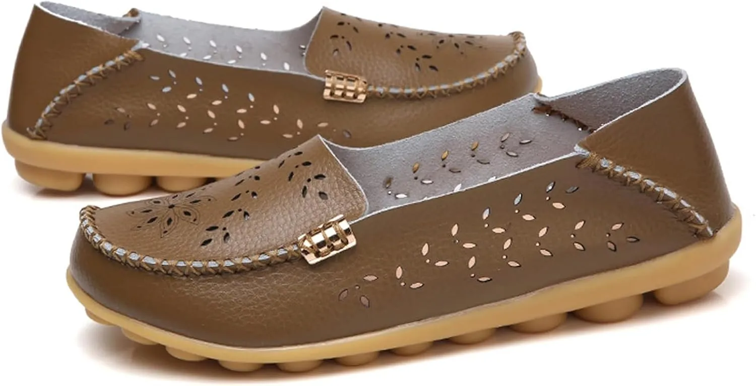 Loafer Casual Flats for Women Penny Comfort Slip On Shoes Wide Width Walking Orthopedic Loafers Comfortable Moccasins Breathable Lightweight Round Toe Nurse Loafer Driving Walking Flat Work Shoes