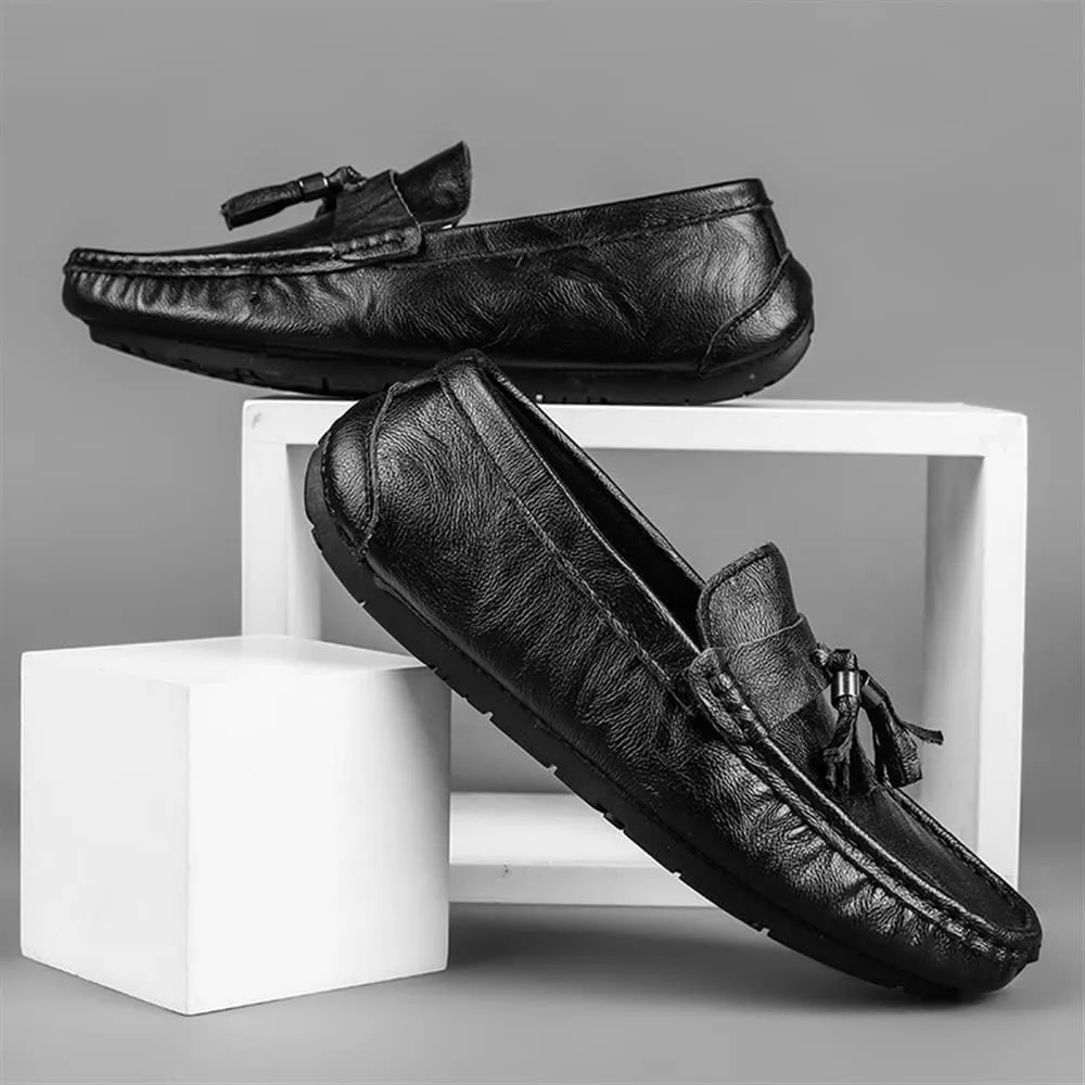 Loafers for Men Penny Loafers Solid Colors Tassel PU Leather Anti-Slip Flat Heel Comfortable Casual Prom Slip-on
