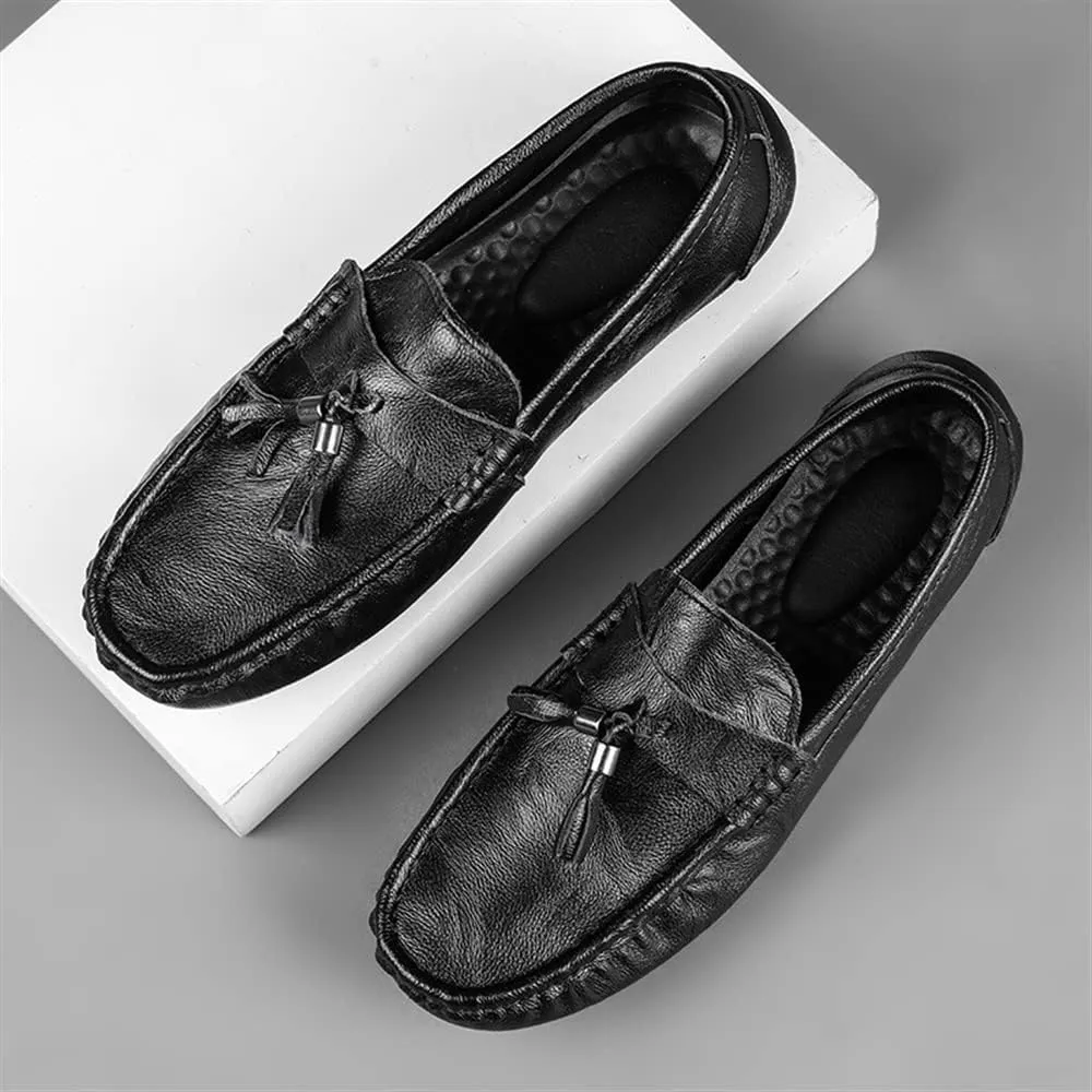 Loafers for Men Penny Loafers Solid Colors Tassel PU Leather Anti-Slip Flat Heel Comfortable Casual Prom Slip-on