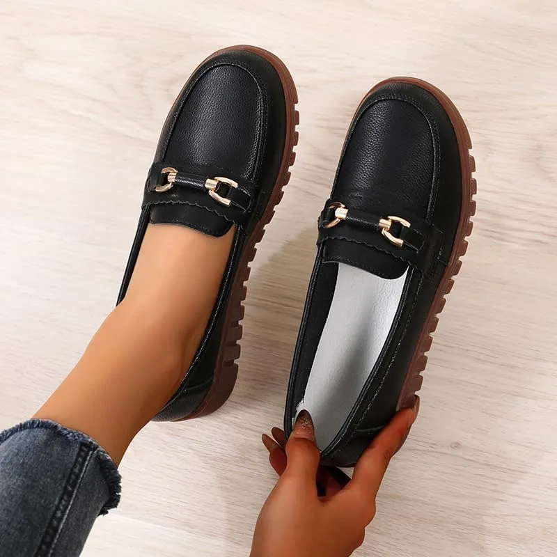 Loafers for Women Business Casual Shoes Comfortable & Lightweight Round Toe Penny Dressy Slip On Work Flats