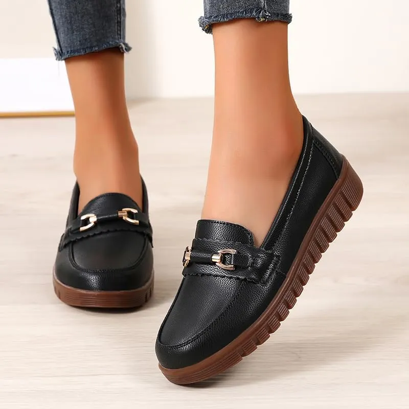 Loafers for Women Business Casual Shoes Comfortable & Lightweight Round Toe Penny Dressy Slip On Work Flats