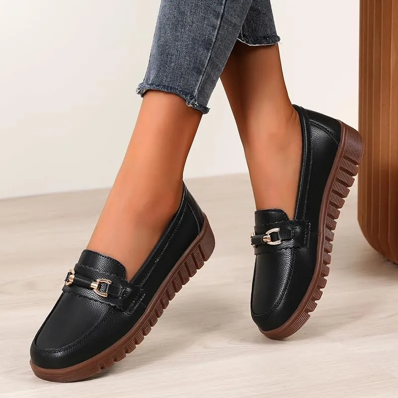 Loafers for Women Business Casual Shoes Comfortable & Lightweight Round Toe Penny Dressy Slip On Work Flats