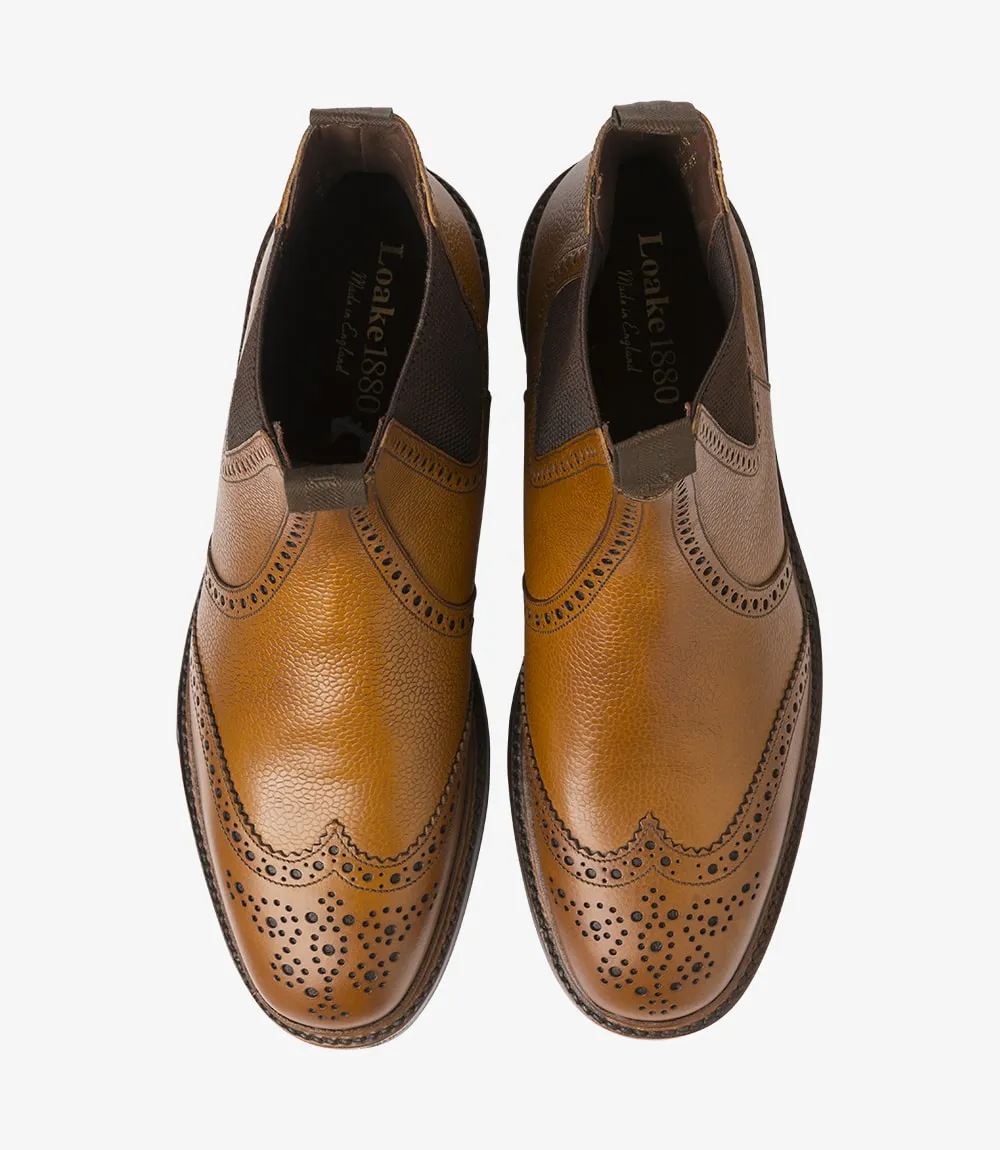Loake Men's Keswick TG Leather Chelsea Boots Tan Burnished