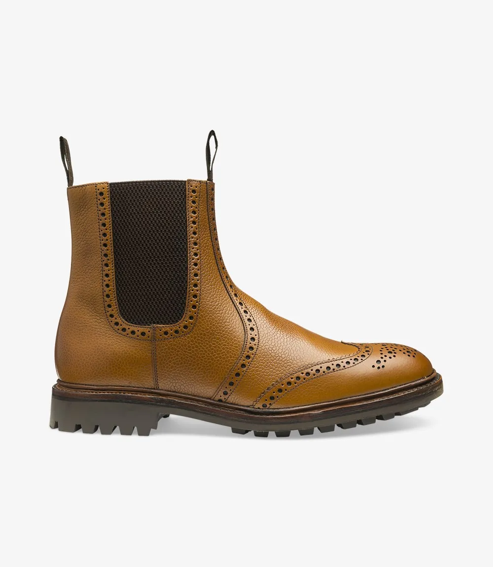 Loake Men's Keswick TG Leather Chelsea Boots Tan Burnished
