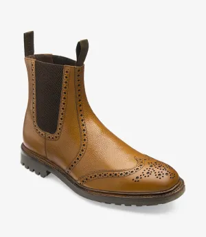 Loake Men's Keswick TG Leather Chelsea Boots Tan Burnished