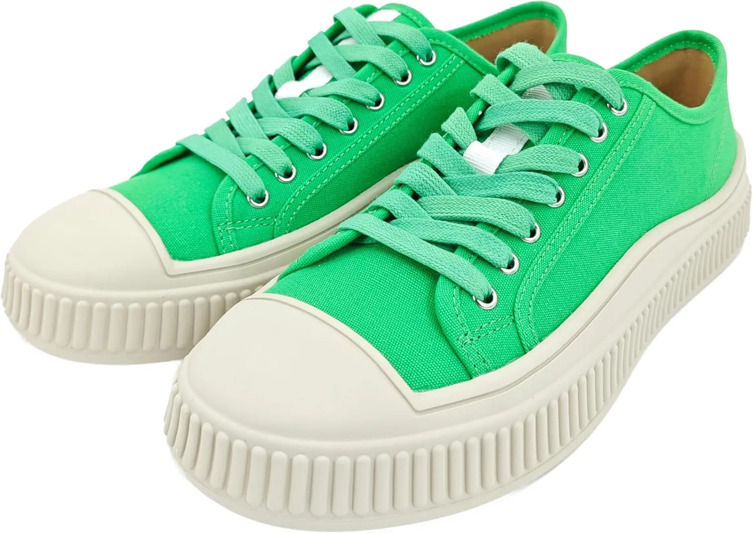 Low Top Fashion Canvas Sneakers for Women, Lace up Casual Walking Shoes