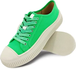 Low Top Fashion Canvas Sneakers for Women, Lace up Casual Walking Shoes