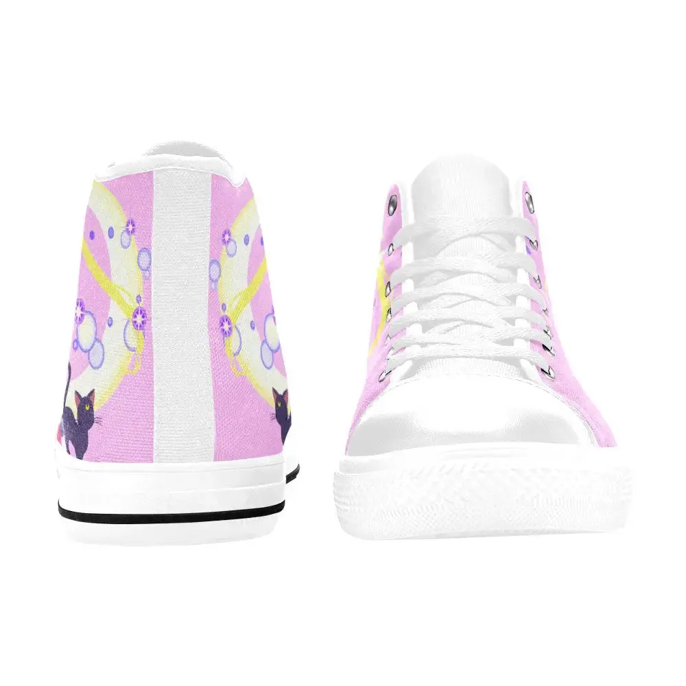 Luna Sailor Moon Shoes High Tops Sneakers for Kids and Adults
