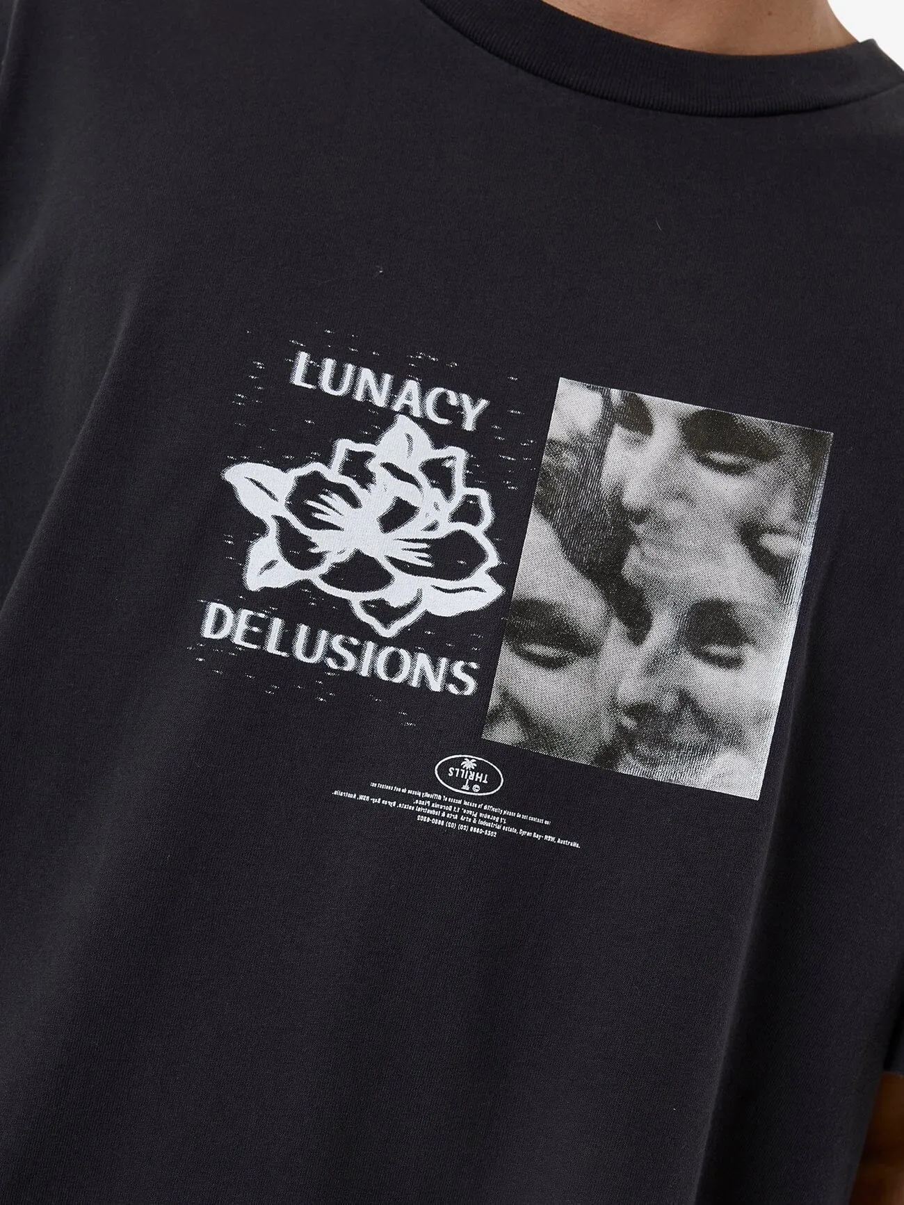 Lunacy Delusions Oversize Fit Tee - Washed Black