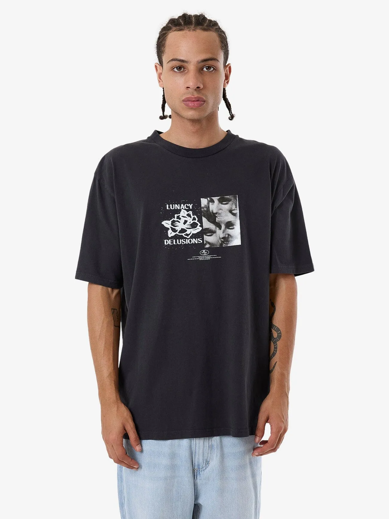 Lunacy Delusions Oversize Fit Tee - Washed Black