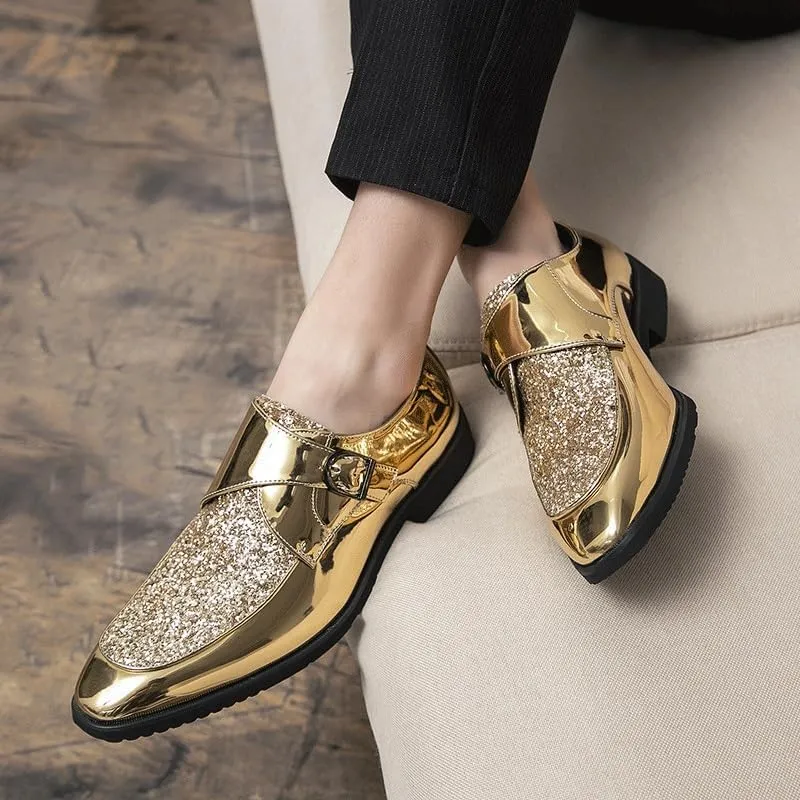 Luxury Business Formal Leather Shoes Men's Casual Suit Wedding Oxford Shoes Slip On Pointed Toe Bright Upper Loafers Shoes Shiny Shoes for Men