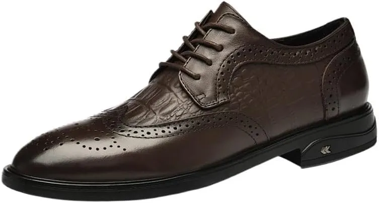 Luxury Men Lace Up Leather Shoes Korean Style Breathable Tuxedo Dress Shoes Classic Casual Business Oxfords