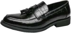 Luxury Patent Leather Oxford Shoes for Men, Pointed Toe Wedding Dress Shoes with Tassel, Elegant Formal Leather Shoes for Office