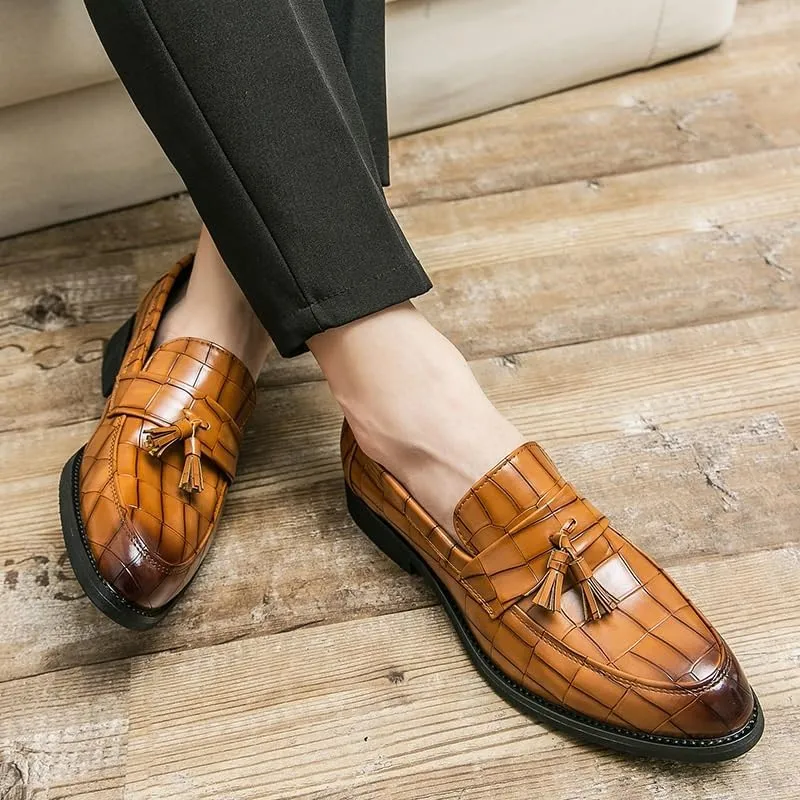 Luxury Patent Leather Oxford Shoes for Men, Pointed Toe Wedding Dress Shoes with Tassel, Elegant Formal Leather Shoes for Office